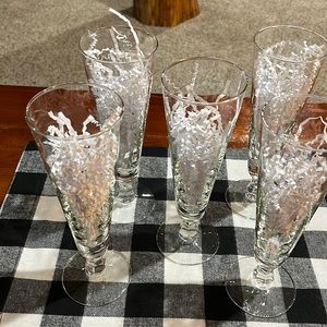 Set of 5 Champagne Flutes (Glass)